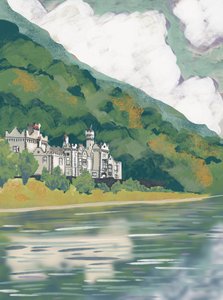 Château historique au bord du lac