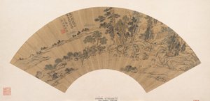 Reclus lavant ses pieds dans un ruisseau - Chen Guan