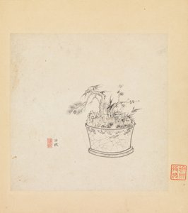 Études diverses, une feuille datée de 1619 - Chen Hongshou