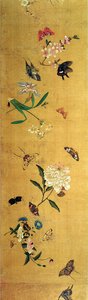 Cent Papillons, Fleurs et Insectes, détail d