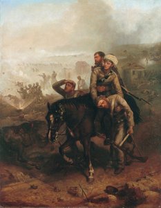 Le lieutenant William George Cubitt (1835-1903) gagnant la Croix de Victoria à Lucknow pendant la révolte indienne le 30 juin 1857, c.1860