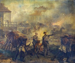 Chirurgien Anthony Dickson Home VC (1826-1914) et assistant chirurgien William Bradshaw VC (1830-61) à Lucknow pendant la révolte indienne en 1857, 1857