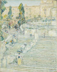 Les escaliers espagnols, Rome - Childe Frederick Hassam