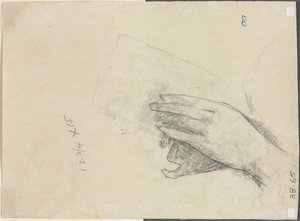Mains tenant un livre verso, 1889