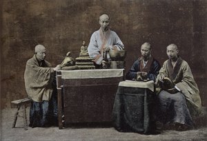 Un groupe de bonzes chinois; gravé et imprimé par Gilot; 1896