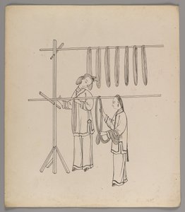 Album de feuilles séparées : Culture et production de la soie
