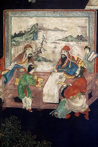 Panneaux en laque de Coromandel de Chine, détail, c.1730 - Chinese School