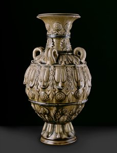 Pot en grès avec décor moulé, site de Yue Kikn, période des Six Dynasties