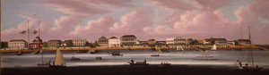 La régate de Shanghai avec vue sur le Bund, vers 1850 - Chinese School