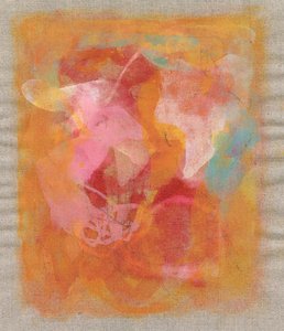 Composition abstraite I, 2023 (technique mixte - encre acrylique, fusain sur lin) - Ching Fun Tso