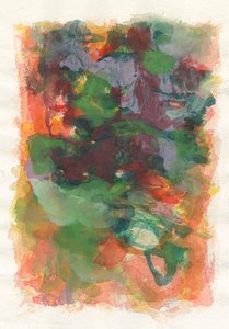 Composition abstraite, série Play, 2021 (aquarelle, gouache et fusain sur papier aquarelle) - Ching Fun Tso