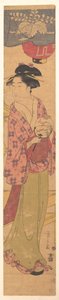 Mädchen mit einem Fächer - Chobunsai Eishi
