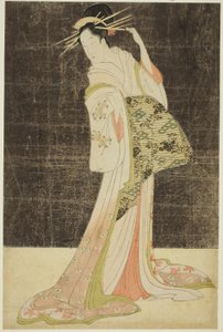 Une sélection de beauté des quartiers de plaisir (Seiro bijin awase) : Courtisanes embauchées pour les vacances du Nouvel An - Takigawa de l