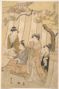 Le prince Genji et trois jeunes femmes - Chobunsai Eishi