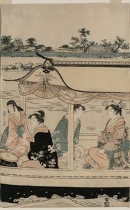 Femmes dans un Bateau de Plaisance sur la Rivière Sumida