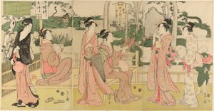 Femmes regardant un dragon et un tigre faits de pochettes de tabac