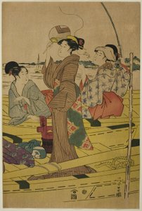 Femmes sur un bateau de pêche