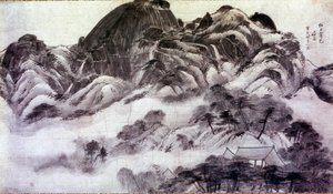 Art coréen : Mont Inwang. Impressions de Chong Son (1676-1759). 18ème siècle. Collection Jai Hyang John - Chong Son