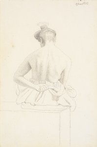 Modèle féminin assis vu de dos