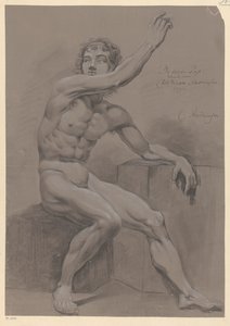 Nu masculin assis, vu de côté (3e prix 1796) - Christiaan Andriessen