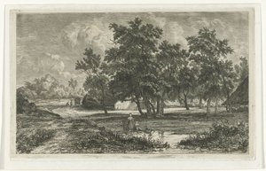 Paysage avec ferme entre les arbres - Christiaan Immerzeel