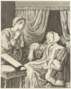 Intérieur avec deux femmes
Dame évanouie