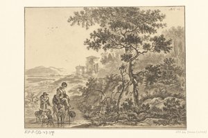 Paysage italianisant avec berger - Christiaan Josi