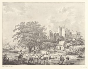 Troupeau de bétail près des ruines du château de Brederode - Christiaan Josi