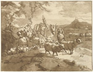 Paysage avec bergers et bétail - Christiaan Josi