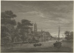 Paysage nocturne avec vue sur un village