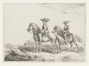 Deux cavaliers en reconnaissance - Christiaan Wilhelmus Moorrees
