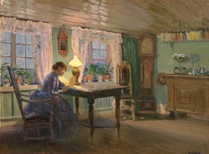 Le salon bleu à Fleskum