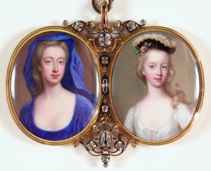 Lady Henrietta Cavendish Holles Harley et sa fille Margaret - Christian Friedrich Zincke