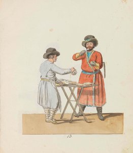Vendeur de kissel et cocher manorial De la série Les colporteurs de Saint-Pétersbourg, 1799