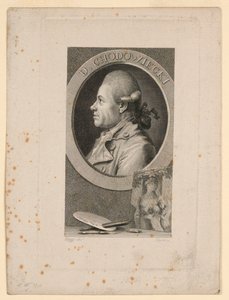 Portrait de Daniele Chodoiecki, Frontispice pour "Neue Bibliothek der schönen Wissenschaften," Leipzig, Allemagne, 1780