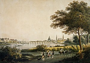 Vue de Dresde depuis le côté sud-ouest
