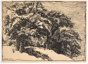 Chênes sur une berge - Christian Kongstad Petersen