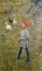 Per avec les poules, Hvitsten - Christian Krohg