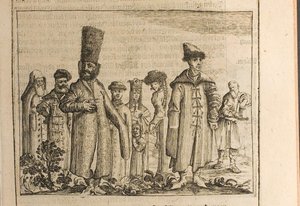 Costume traditionnel des Moscovites, illustration de Voyages au Grand-Duc de Moscovie et au Roi