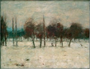 Arbres fruitiers sous la neige
