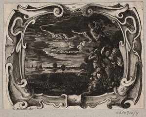 Emblème avec satyres rassemblés près d