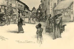 Scène de rue, Singapour, 1898