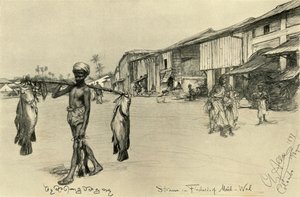 Scène de rue dans un village de pêcheurs, Mutwal, Ceylan