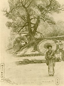 Femme avec parasol, Nagasaki, Japon, 1898
