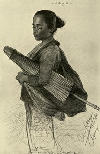 Jeune femme avec un parasol, Magalang, Java, 1898