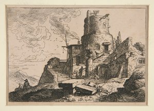 Paysage avec tour - Christian Wilhelm Ernst Dietrich