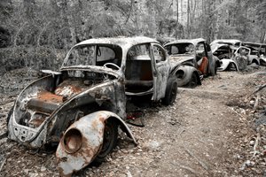 Des scarabées rouillés abandonnés