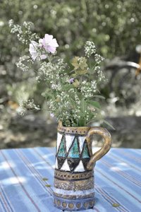 Fleurs sauvages dans un vase rustique