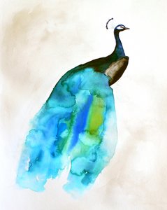 Bleu fluide vert paon - Christine Lindstrom