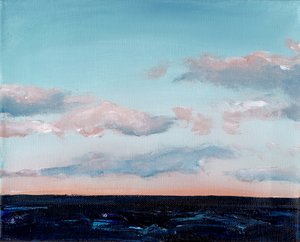 Horizon océanique aux couleurs pastel